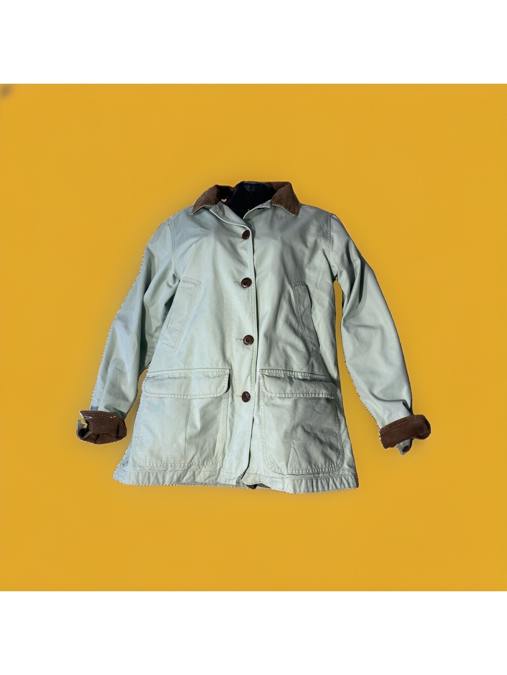 LL BEAN Adirondack Barn Coat Jacket Women Medium  Canvass & Corduroy Y2K